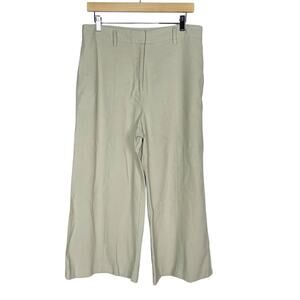 Ann Taylor Size 10 Sunwashed Sage Green Cream Culotte Pant Cropped Wide Leg
